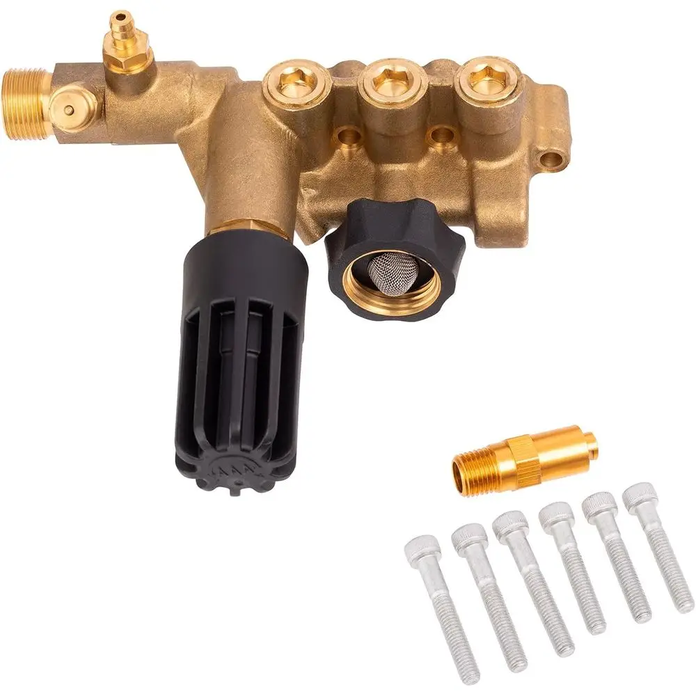 Horizontal Unloader Manifold Kit with Hardware for Pure Washer Pump Models 530008, 530009, 530016, 53BRD23, 53BRD25, 53BRD28
Horizontal Unloader Manifold Kit with Hardware for Pure Washer Pump Models 530008, 530009, 530016, 53BRD23, 53BRD25, 53BRD28