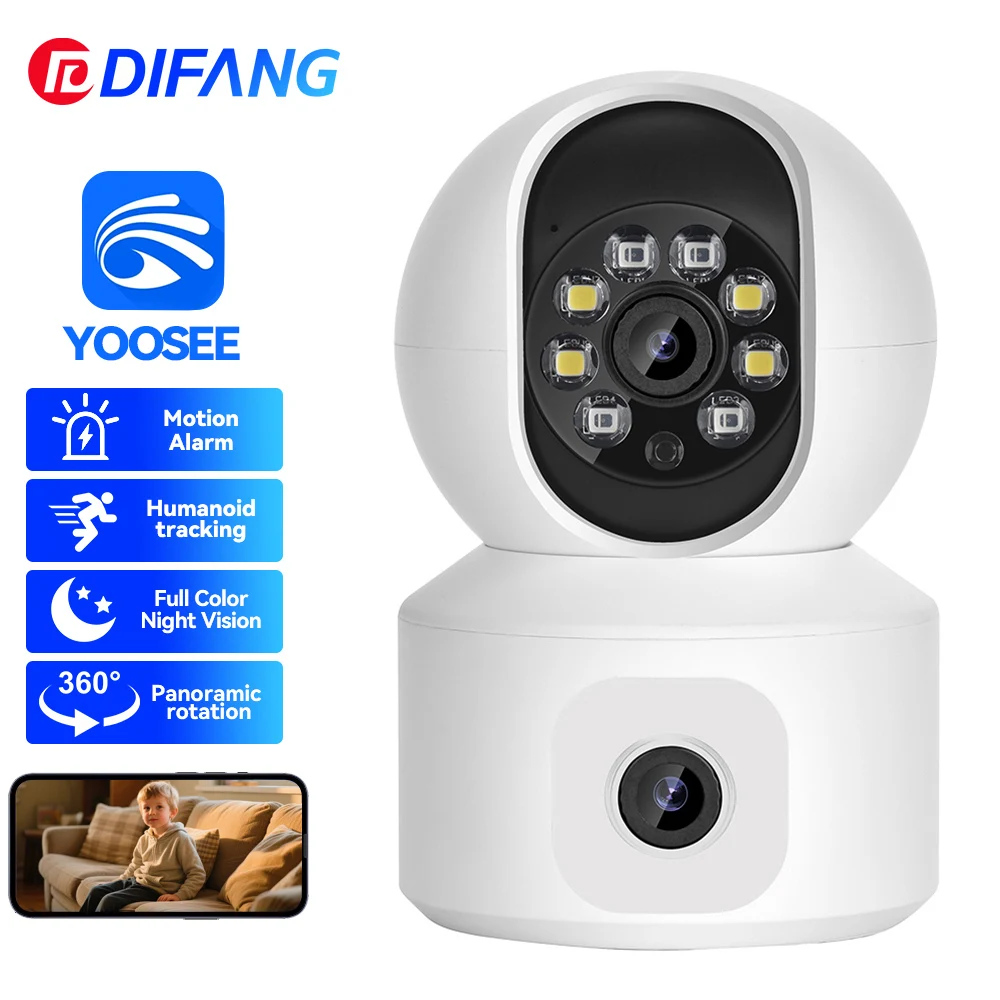 DIFANG Yoosee WiFi Security Camera Dual Screen Baby Monitor CCTV 360° PTZ Smart Home Indoor Network Surveillance Video Camera
DIFANG Yoosee WiFi Security Camera Dual Screen Baby Monitor CCTV 360° PTZ Smart Home Indoor Network Surveillance Video Camera