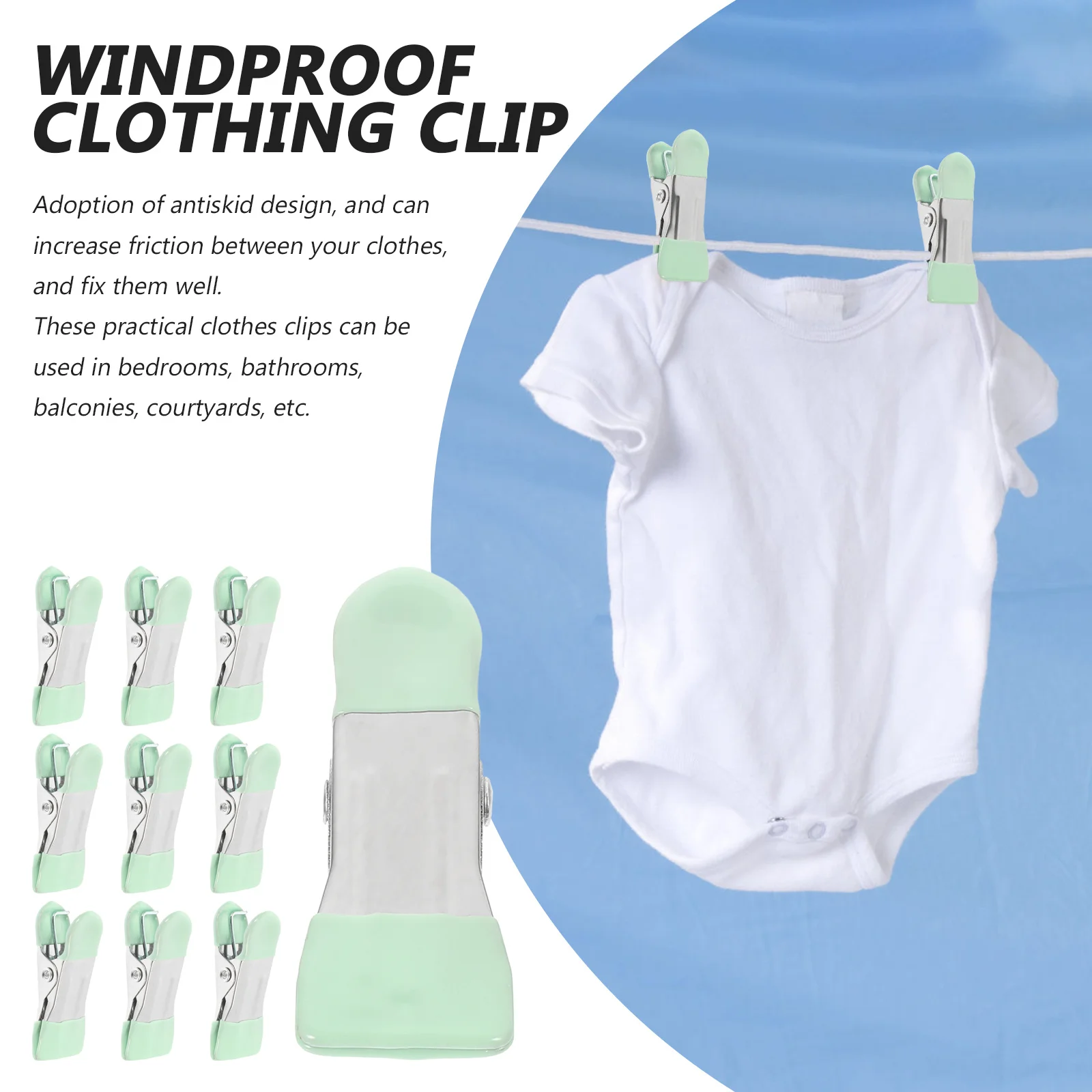 10Pcs Clothes Clips Multipurpose Windproof Clothespins for Quilts Towels Clothes Large Clip Force Heavy Duty Outdoor Household
10Pcs Clothes Clips Multipurpose Windproof Clothespins for Quilts Towels Clothes Large Clip Force Heavy Duty Outdoor Household