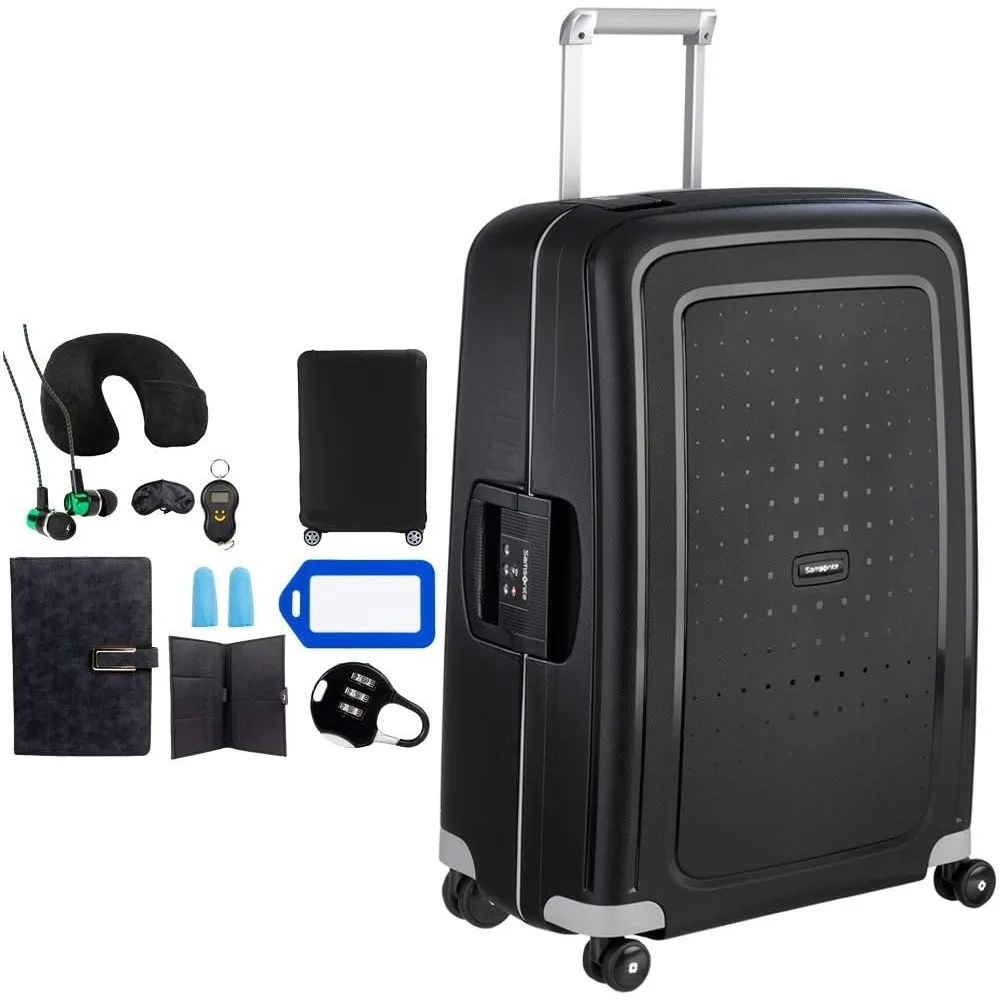28 Inch Zipperless Spinner Luggage - Black Bundle w/Deco Gear Luggage Accessory Kit (10 Item)
28 Inch Zipperless Spinner Luggage - Black Bundle w/Deco Gear Luggage Accessory Kit (10 Item)
