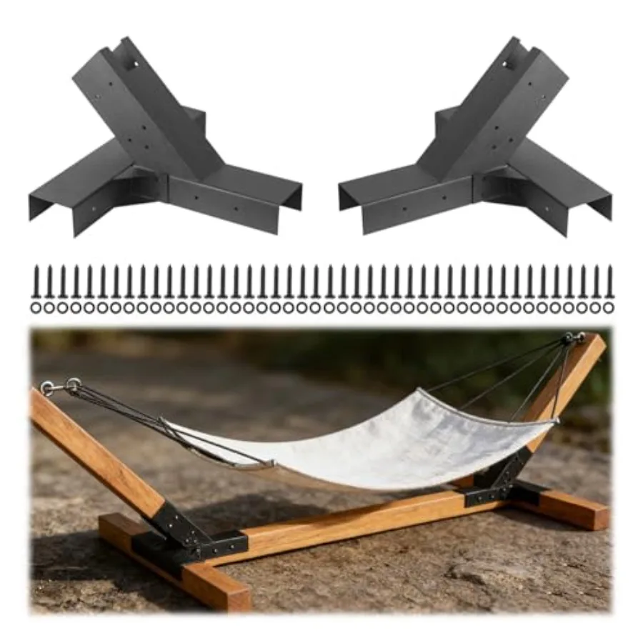 Heavy Duty Hammock Stand Bracket Kit - 500 lbs Capacity, Powder Coated Steel, Fits 4"x4" Posts, Easy DIY Installation
Heavy Duty Hammock Stand Bracket Kit - 500 lbs Capacity, Powder Coated Steel, Fits 4"x4" Posts, Easy DIY Installation