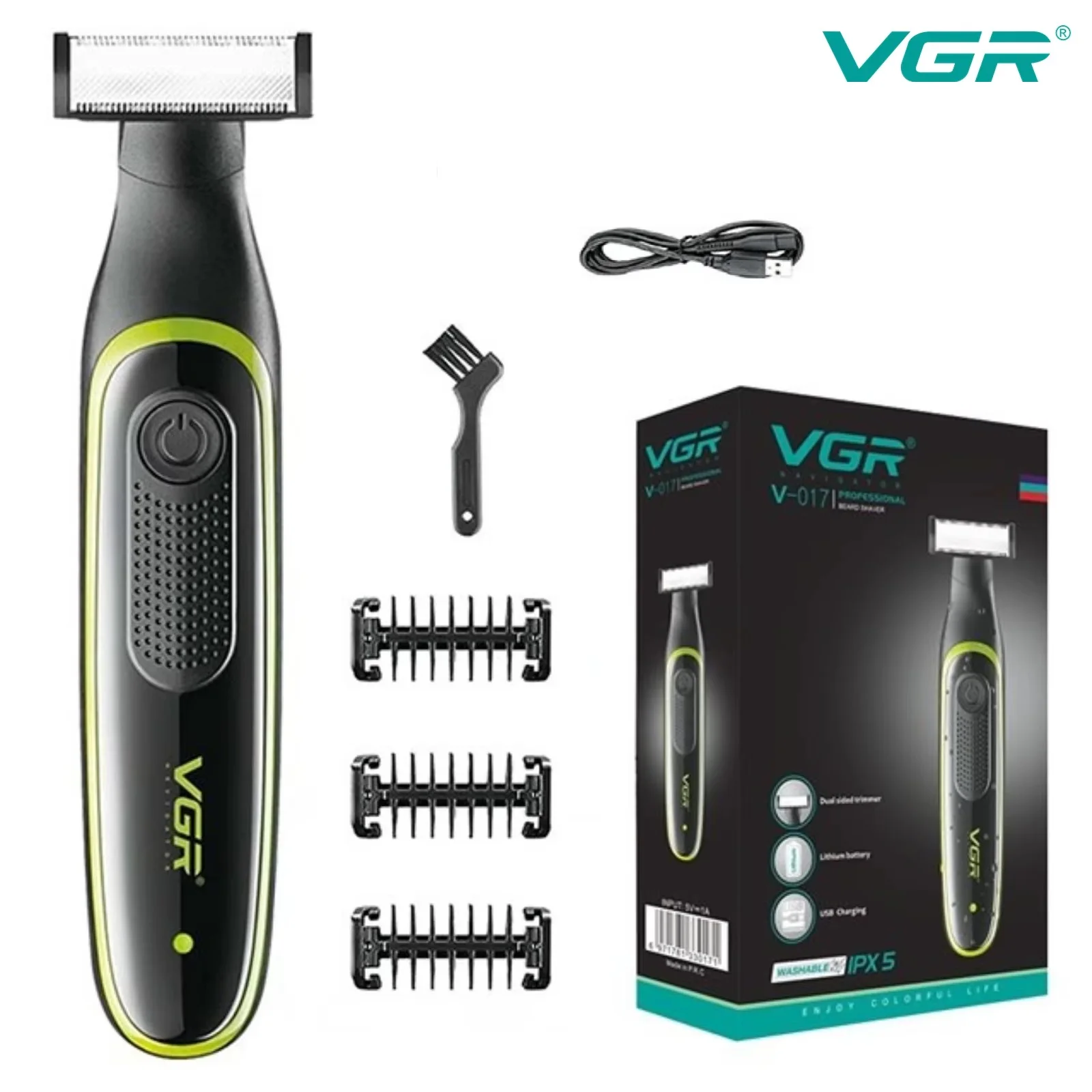 VGR One Blade Водонепроницаемый триммер для волос для бороды, тела, лобкового бикини, бритва для лица, электробритва, перезаряжаемая для мужчин и женщин V-017
VGR One Blade Водонепроницаемый триммер для волос для бороды, тела, лобкового бикини, бритва для лица, электробритва, перезаряжаемая для мужчин и женщин V-017