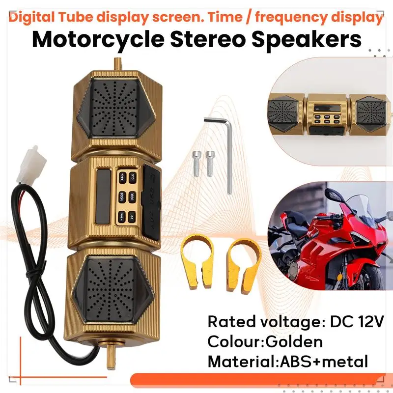 Motorcycle MP3 Player Handlebar Speaker Bluetooth Music FM Radio Waterproof Adjustable Bracket Bike Audio Stereo 12V
Motorcycle MP3 Player Handlebar Speaker Bluetooth Music FM Radio Waterproof Adjustable Bracket Bike Audio Stereo 12V
