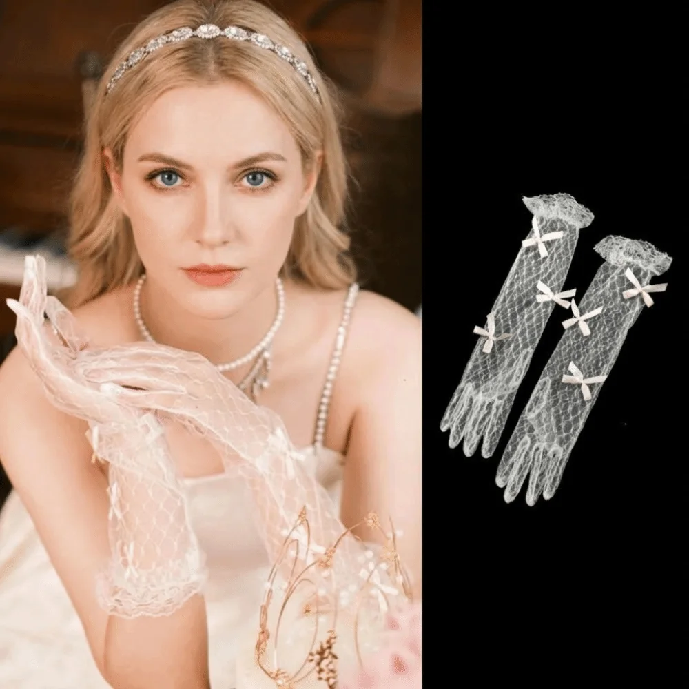 Fashion White Satin Long Gloves Lace Sweet Wedding Bridal Gloves Elastic Vintage Long Finger Mittens Dinner
Fashion White Satin Long Gloves Lace Sweet Wedding Bridal Gloves Elastic Vintage Long Finger Mittens Dinner