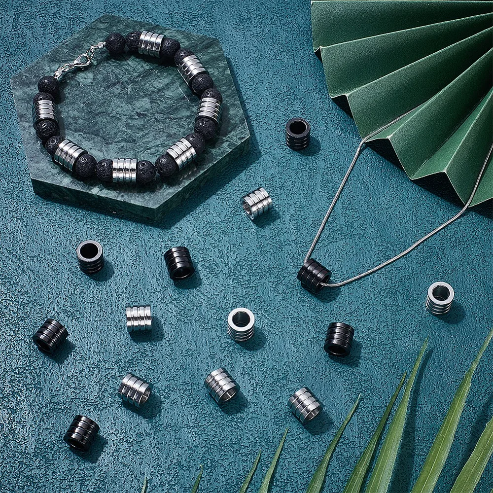 40Pcs 2 Colors 304 Stainless Steel Tube Beads Stripe Tube Mixed Color 9x10mm Hole: 6.5mm 20pcs/style
40Pcs 2 Colors 304 Stainless Steel Tube Beads Stripe Tube Mixed Color 9x10mm Hole: 6.5mm 20pcs/style