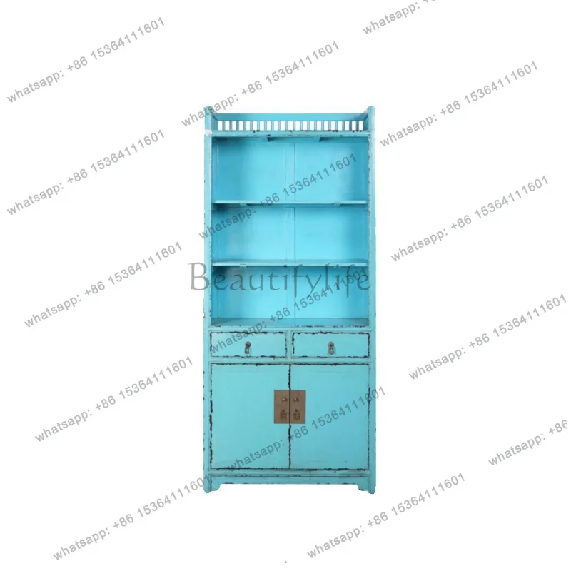 New Chinese style antique elm floor-standing solid wood bookshelf small multi-layer storage bookcase
New Chinese style antique elm floor-standing solid wood bookshelf small multi-layer storage bookcase