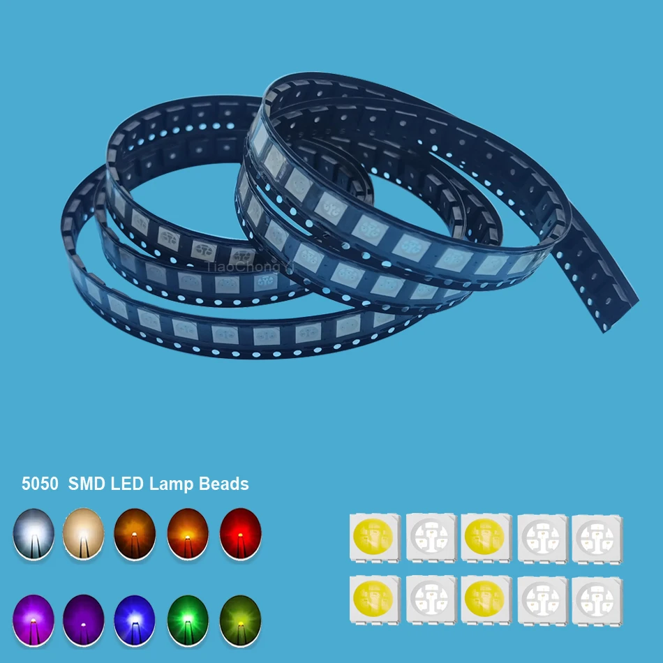 100 /500PCS SMD LED 5050 Red Blue Green White Yellow RGB UV LED Lamp Beads Size 5050 Light-emitting Diode High Bright Quality
100 /500PCS SMD LED 5050 Red Blue Green White Yellow RGB UV LED Lamp Beads Size 5050 Light-emitting Diode High Bright Quality