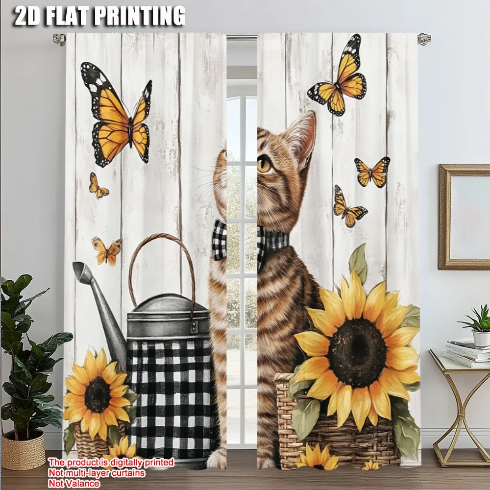 2pcs, Popular Curtain Panels 2D print Adorable Ginger Cat & Sunflower Versatile Polyester (without rod) Home Decor Perfect for
2pcs, Popular Curtain Panels 2D print Adorable Ginger Cat & Sunflower Versatile Polyester (without rod) Home Decor Perfect for
