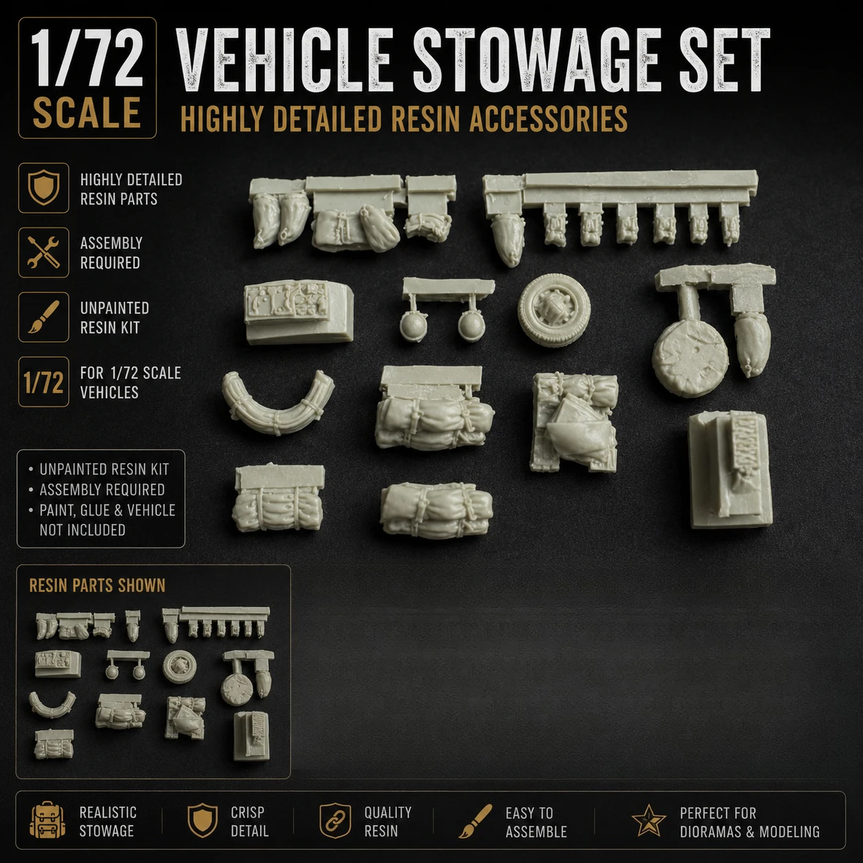 1/72 Casting Resin Model Assembly Kit, Unpainted Resin Stack
1/72 Casting Resin Model Assembly Kit, Unpainted Resin Stack