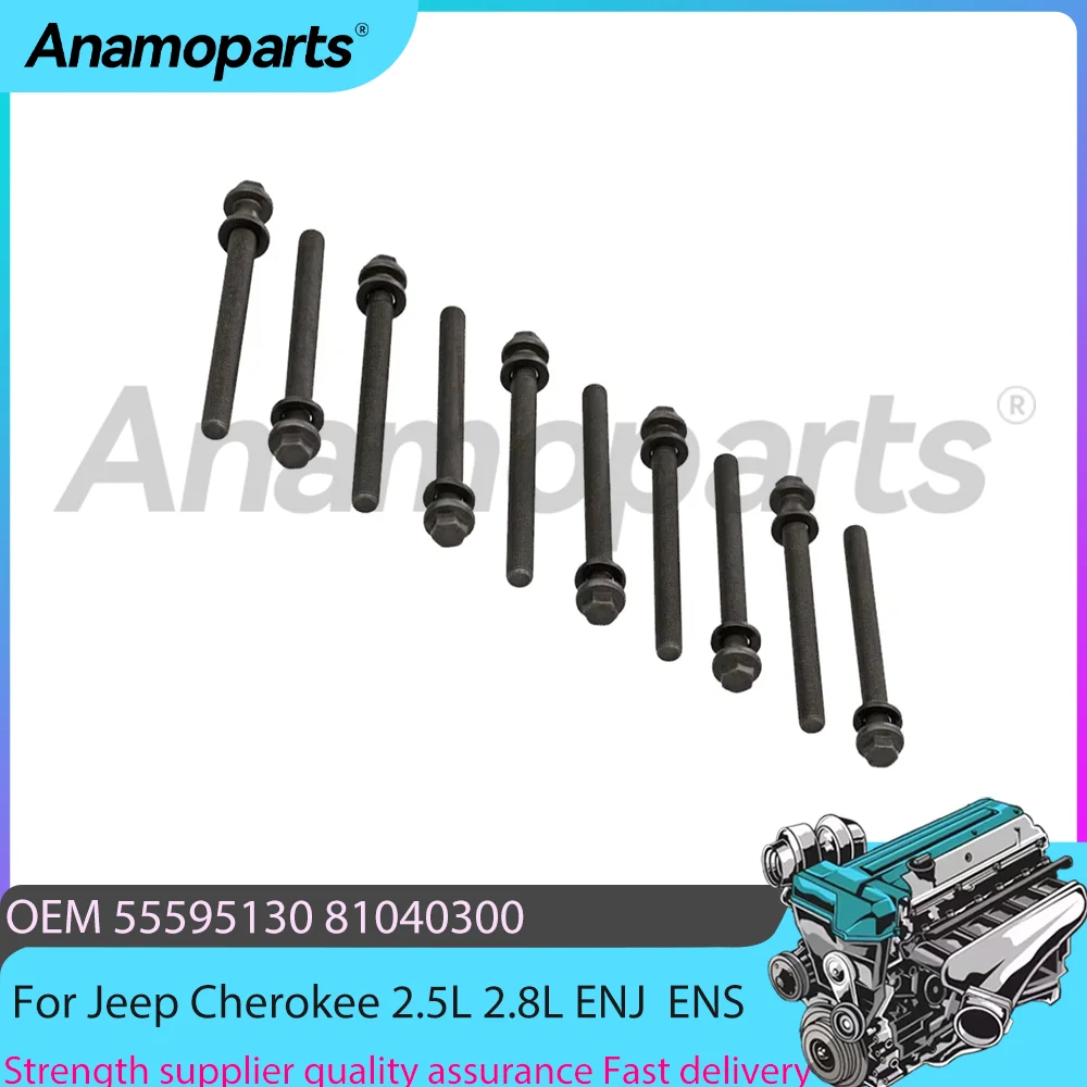 Engine Parts 10Pcs Cylinder Head Bolt Kit Fit 2.5 2.8 L L4 DIESEL For Jeep Cherokee Dodge Nitro Chrysler 2.5L 2.8L ENJ ENS 07-24
Engine Parts 10Pcs Cylinder Head Bolt Kit Fit 2.5 2.8 L L4 DIESEL For Jeep Cherokee Dodge Nitro Chrysler 2.5L 2.8L ENJ ENS 07-24