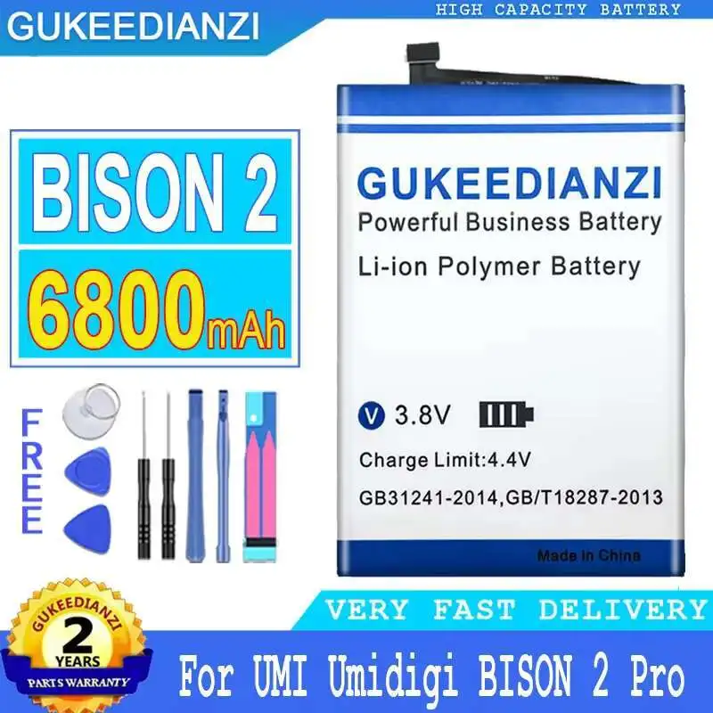 Прочный аккумулятор для мобильного телефона емкостью 6800 мАч для Umi Umidigi Bison 2 Pro BISON2 Pro 2Pro
Прочный аккумулятор для мобильного телефона емкостью 6800 мАч для Umi Umidigi Bison 2 Pro BISON2 Pro 2Pro