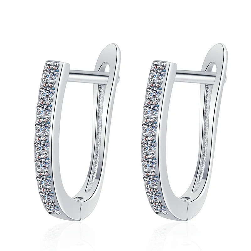 ZFSILVER Trendy 925 Fresh Classic Silver Full Moissanite Simple Shape U Earring Charms Women Accessories Jewelry Party Gift E266
ZFSILVER Trendy 925 Fresh Classic Silver Full Moissanite Simple Shape U Earring Charms Women Accessories Jewelry Party Gift E266