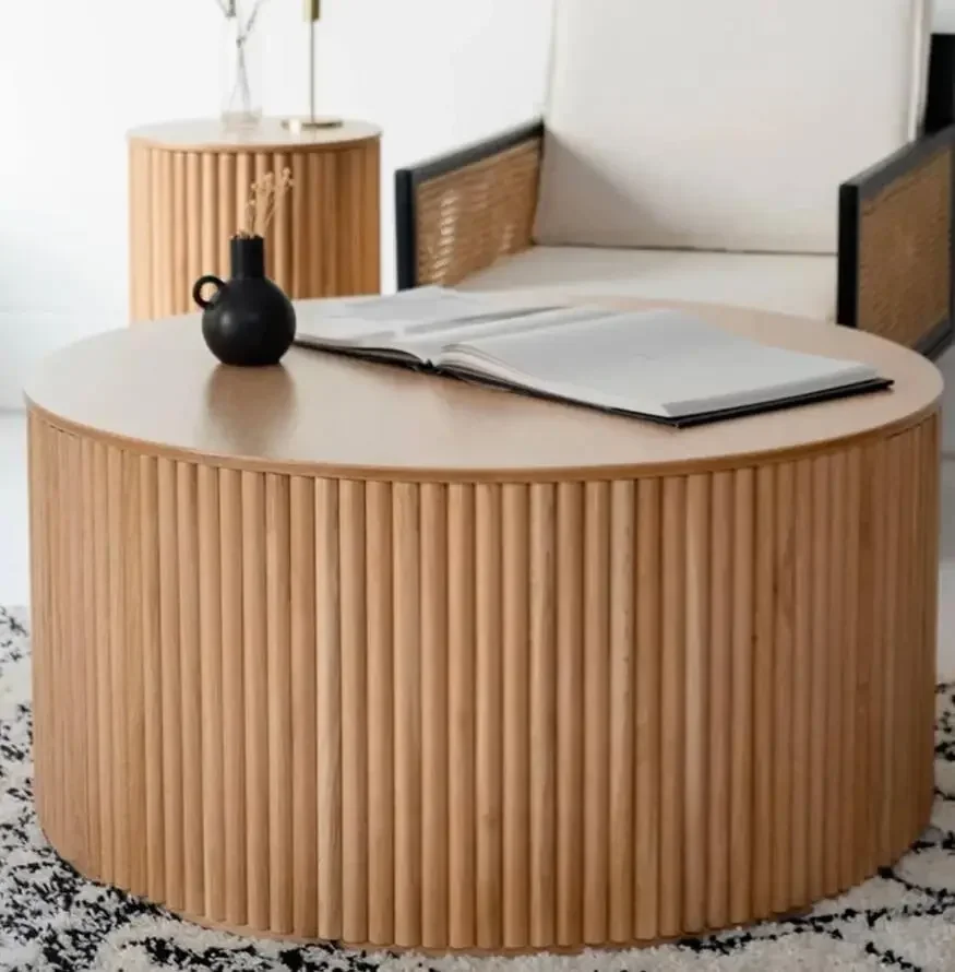 -Wood Fluted Reed Coffee Living Room Round Coffee Tables Of The Room
-Wood Fluted Reed Coffee Living Room Round Coffee Tables Of The Room