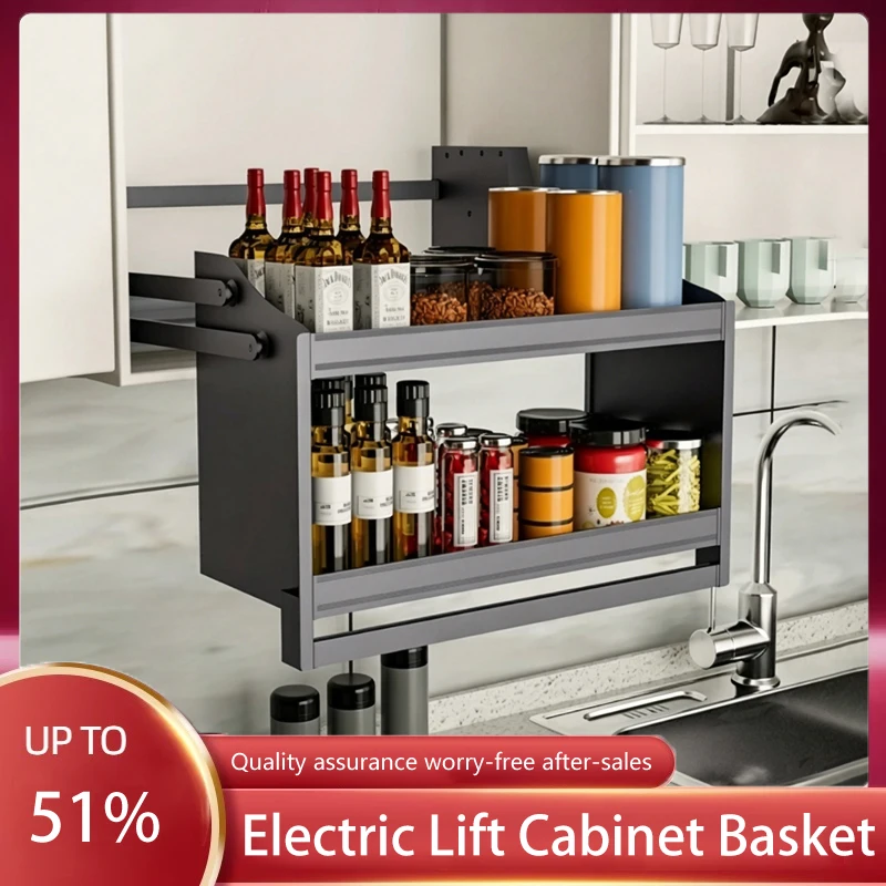 Electric Induction Smart Motorized Pull Down Soft Closing Double Door Aluminum Seasoning Basket For High Cabinet Storage
Electric Induction Smart Motorized Pull Down Soft Closing Double Door Aluminum Seasoning Basket For High Cabinet Storage