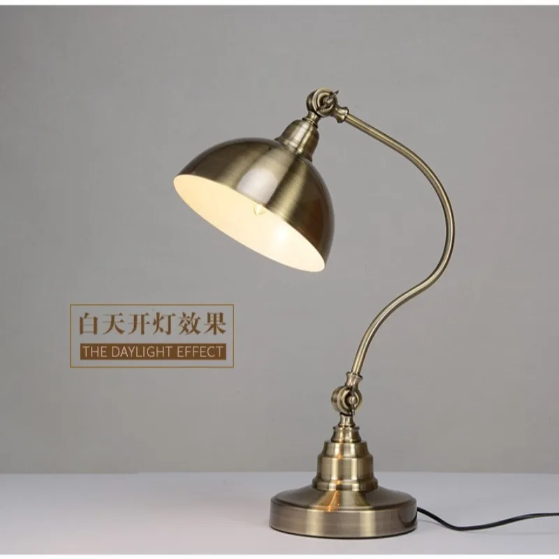 American wrought iron hotel work desk lamp study bedroom lamp office table eye protection desk lamp simple
American wrought iron hotel work desk lamp study bedroom lamp office table eye protection desk lamp simple