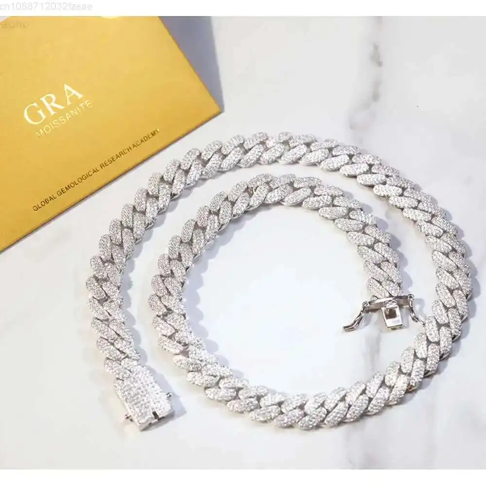 Fine Jewelry 3rows 13mm Solid Silver with d Color Gra Moissanite Cuban Chain Mens Cuban Link Chain Rapper Hip Hop Necklace
Fine Jewelry 3rows 13mm Solid Silver with d Color Gra Moissanite Cuban Chain Mens Cuban Link Chain Rapper Hip Hop Necklace