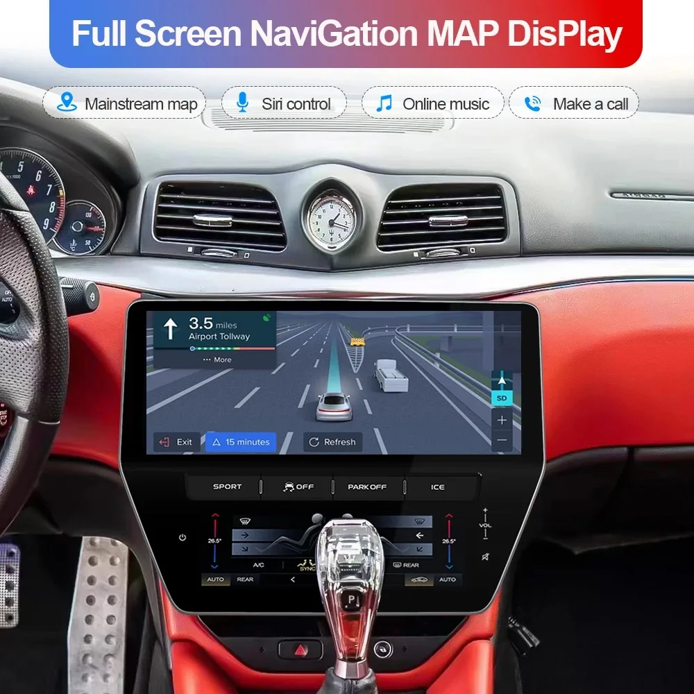 Android Screen Carplay For Maserati Gran Turismo GT 2007-2015 Car Radio Auto Stereo Audio Multimedia Video Player GPS Navigation
Android Screen Carplay For Maserati Gran Turismo GT 2007-2015 Car Radio Auto Stereo Audio Multimedia Video Player GPS Navigation