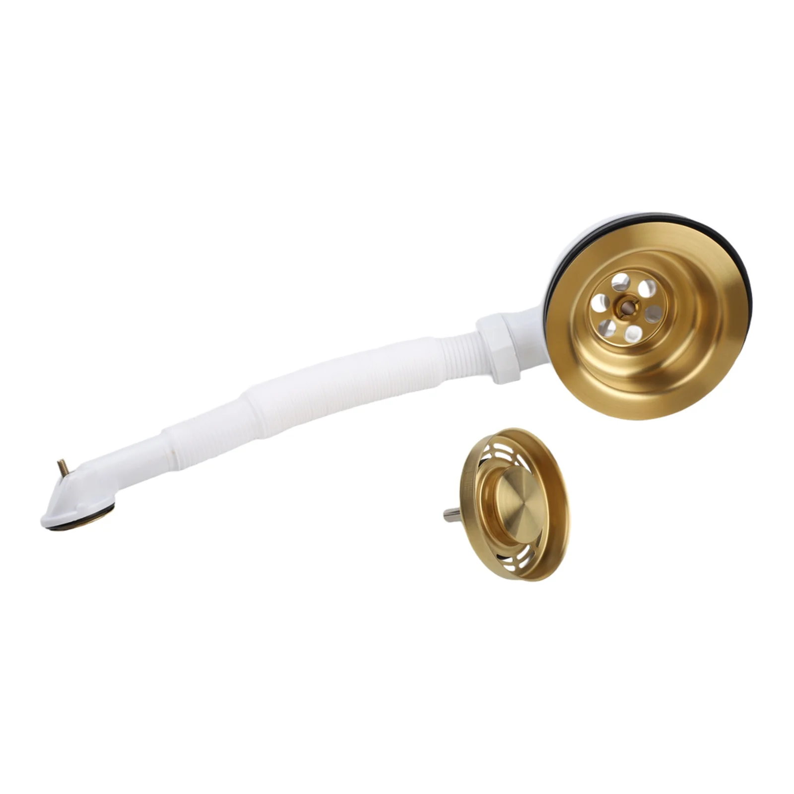 Sink Drain Downcomer with 114MM Gold Plated Strainer and Anti Clog Overflow to Smooth Drainage and Keep Kitchen Area Dry
Sink Drain Downcomer with 114MM Gold Plated Strainer and Anti Clog Overflow to Smooth Drainage and Keep Kitchen Area Dry