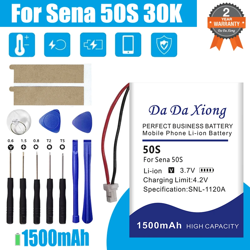 50S 1500mAh Battery for Octelect Sena 50S / 30K Motorcycle Bluetooth Headset Helmet Intercom Replacement-Plug Batteries
50S 1500mAh Battery for Octelect Sena 50S / 30K Motorcycle Bluetooth Headset Helmet Intercom Replacement-Plug Batteries
