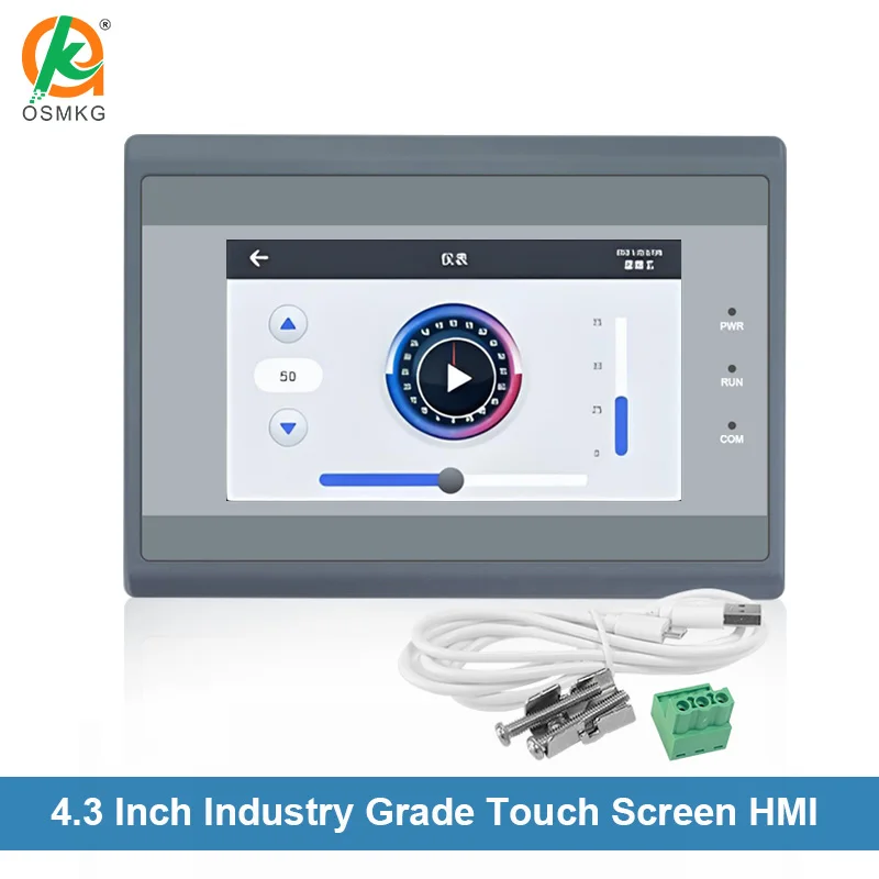 OSM 4.3" TFT LCD Touch Screen Modbus RS485 or 232 or 422 Communication DC10--30V HMI for Industrial Control PLC Programmable
OSM 4.3" TFT LCD Touch Screen Modbus RS485 or 232 or 422 Communication DC10--30V HMI for Industrial Control PLC Programmable