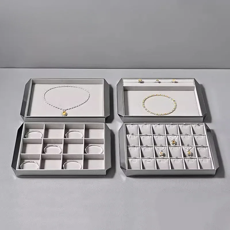 High end jewelry display plate, shiny silver metal microfiber ring, earring, necklace display plate
High end jewelry display plate, shiny silver metal microfiber ring, earring, necklace display plate