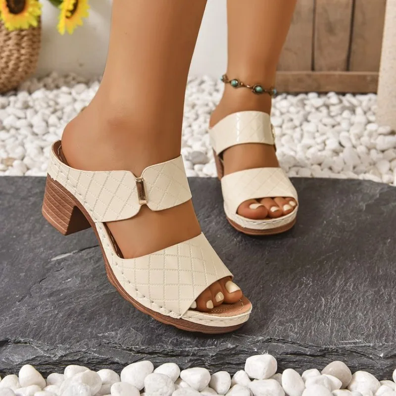 2026 Casual Slingback Slides Shoes Women Summer Lightweight Hollow Sandals High Heels New Dress Chunky Open Toe Slippers Female
2026 Casual Slingback Slides Shoes Women Summer Lightweight Hollow Sandals High Heels New Dress Chunky Open Toe Slippers Female