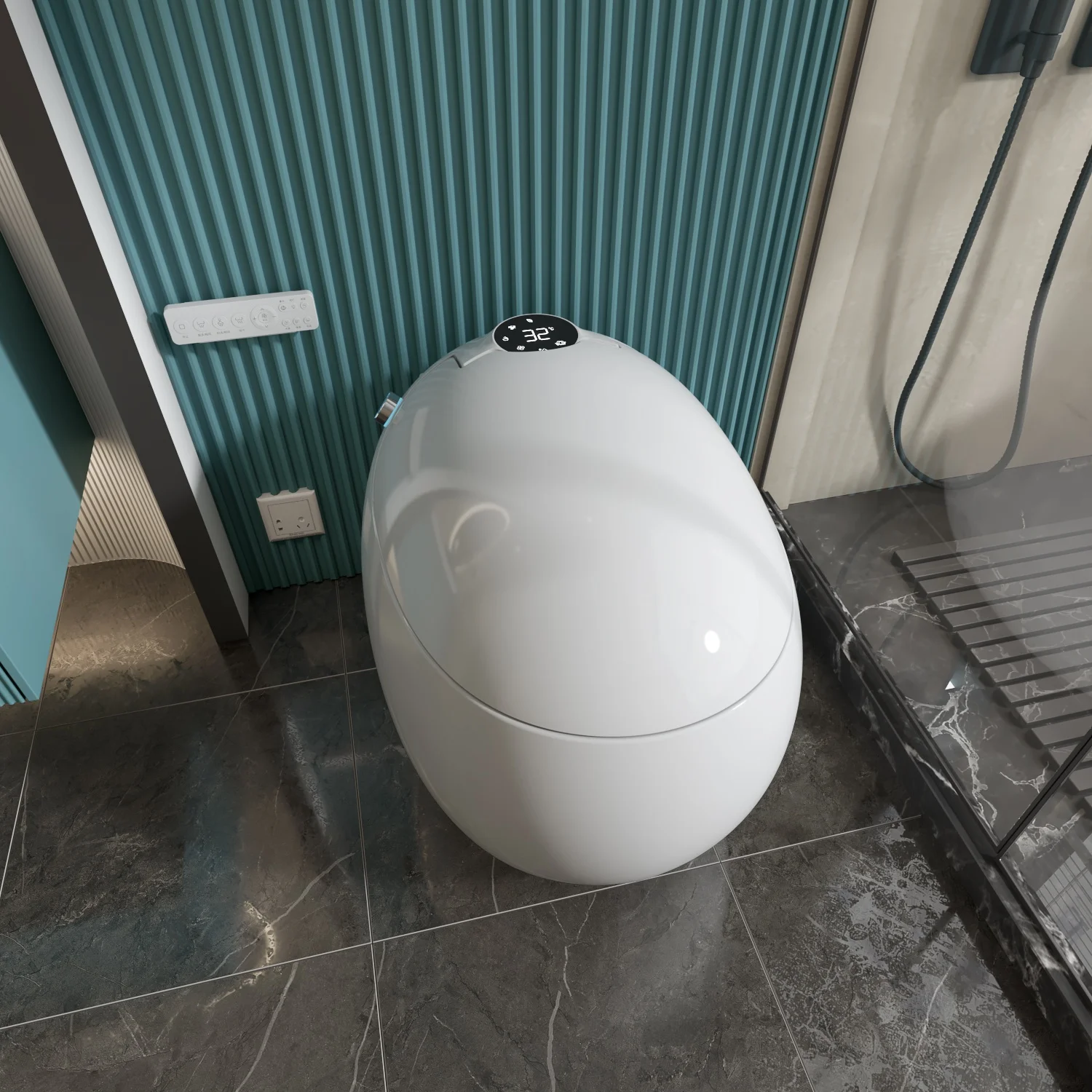 Intelligent Toilet, Modern Technology, Seat Heating, Remote Control Function, Automatic Cleaning, Floor-mounted, Sensor Flush,
Intelligent Toilet, Modern Technology, Seat Heating, Remote Control Function, Automatic Cleaning, Floor-mounted, Sensor Flush,