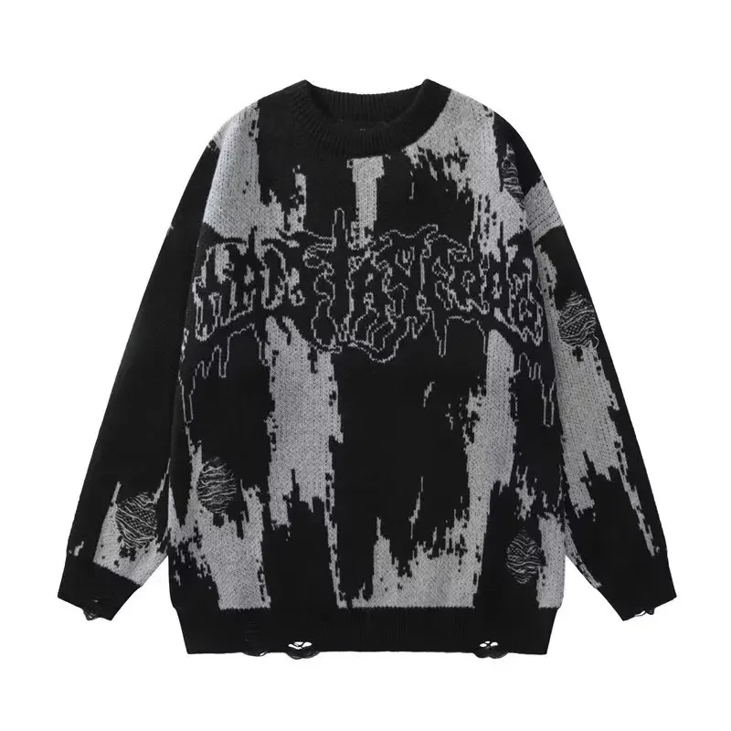 Hip Hop Ripped Sweaters Grunge Y2K Vintage Knitted Punk Gothic Streetwear Jumpers Men Women Harajuku Korean Fashion Pullover
Hip Hop Ripped Sweaters Grunge Y2K Vintage Knitted Punk Gothic Streetwear Jumpers Men Women Harajuku Korean Fashion Pullover