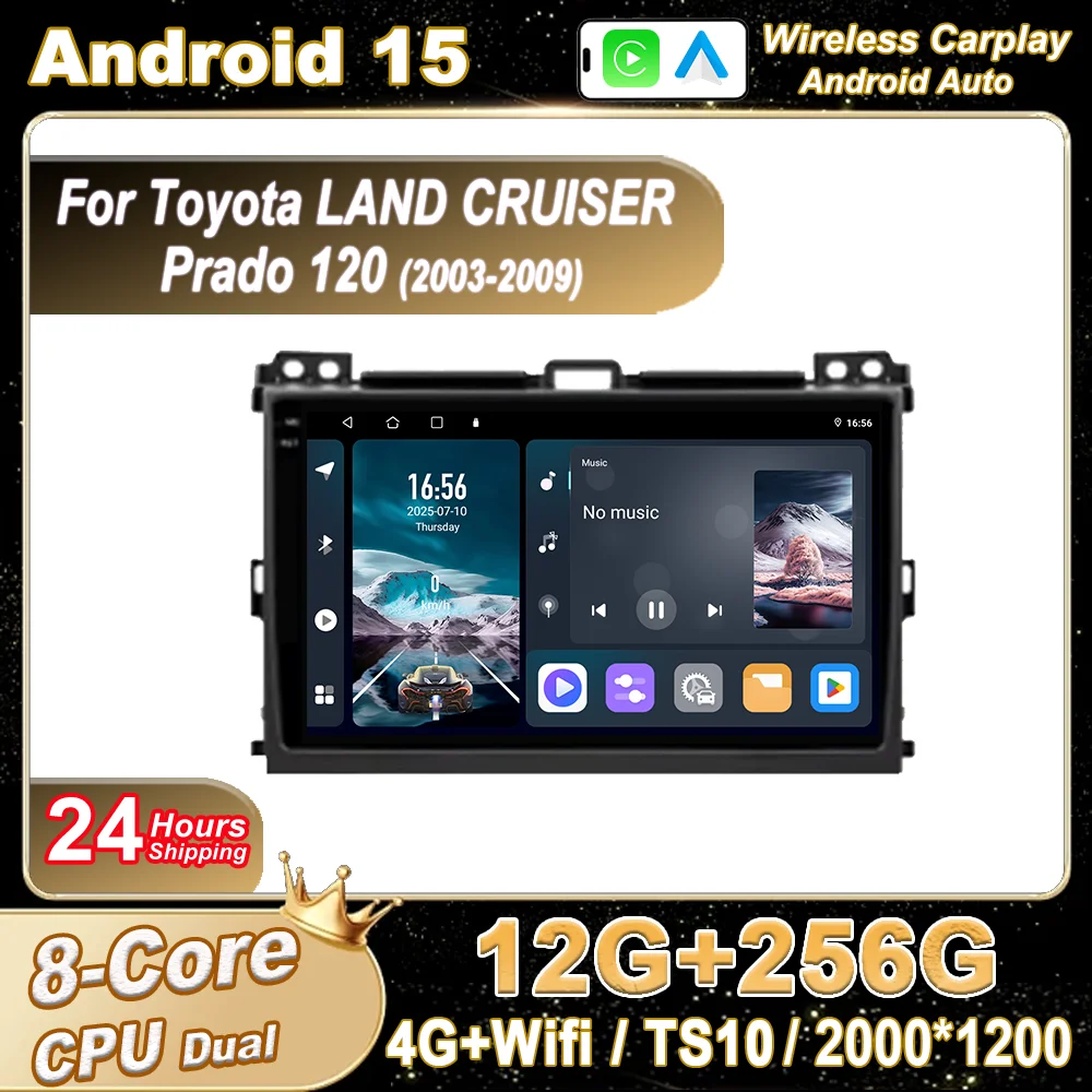 Car Android 15 For Toyota LAND CRUISER Prado 120 2003-2009 Auto GPS Navigation Auto Radio Stereo Multimidia Player 4G Carplay
Car Android 15 For Toyota LAND CRUISER Prado 120 2003-2009 Auto GPS Navigation Auto Radio Stereo Multimidia Player 4G Carplay