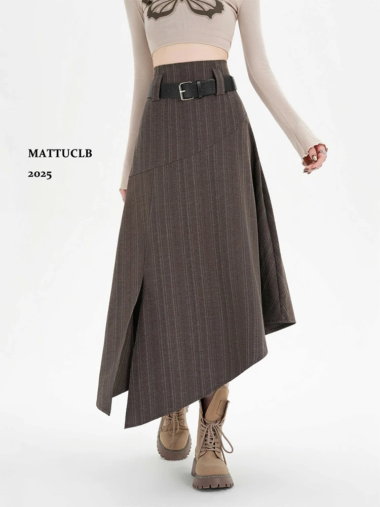 2025 Autumn Winter Women Korean Elegant Asemetrical Midi Skirt Striped 2000s Aesthetic Vintage High Waist Trendy New Design
2025 Autumn Winter Women Korean Elegant Asemetrical Midi Skirt Striped 2000s Aesthetic Vintage High Waist Trendy New Design