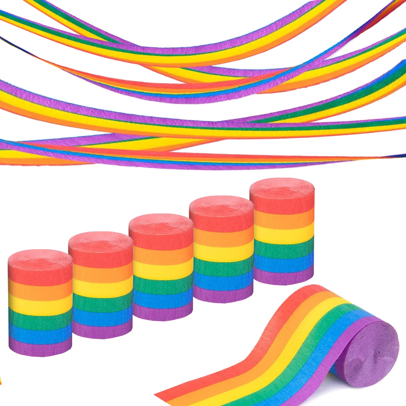 6pcs Rainbow Crepe Paper Streamers,Rainbow Streamers Party Decorations Birthday Streamers Party Streamers for Wedding Decoration
6pcs Rainbow Crepe Paper Streamers,Rainbow Streamers Party Decorations Birthday Streamers Party Streamers for Wedding Decoration