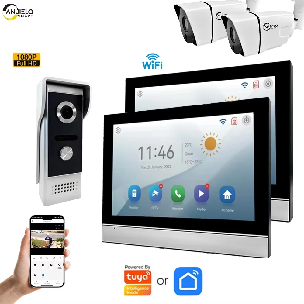 Anjielo7/10 inch color touch screenTuya 1080P WiFi doorbell intelligent APP intercom kit withmobile detection128G Image storage
Anjielo7/10 inch color touch screenTuya 1080P WiFi doorbell intelligent APP intercom kit withmobile detection128G Image storage