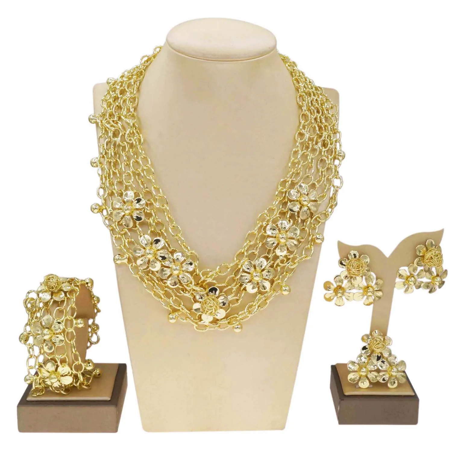 Yulaili New Gold Plated Jewelry Sets for Women Flower Necklace Bracelet Earrings Ring Party Accessories Free Shipping H50023
Yulaili New Gold Plated Jewelry Sets for Women Flower Necklace Bracelet Earrings Ring Party Accessories Free Shipping H50023