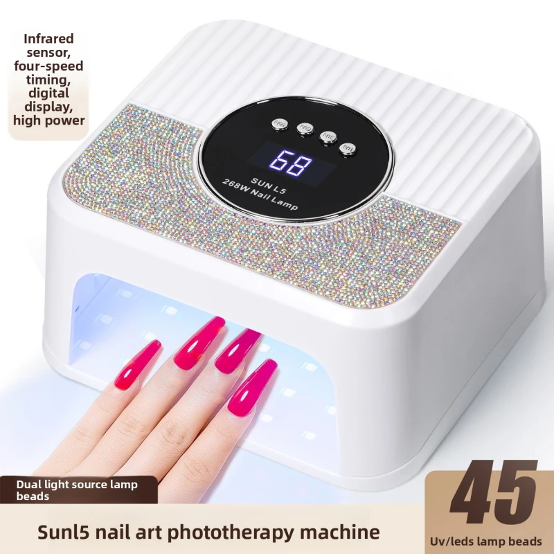New Large-Space Manicure Lamp, High-Power Dual-Hand Nail Dryer, Fast-Drying, Non-Darkening Gel Polish Light Therapy Lamp
New Large-Space Manicure Lamp, High-Power Dual-Hand Nail Dryer, Fast-Drying, Non-Darkening Gel Polish Light Therapy Lamp