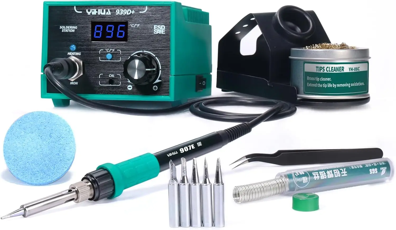 75W Digital Soldering Station, Precision Heat Control (392-896°F), ESD Safe, Lead Free, °C/°F Display
75W Digital Soldering Station, Precision Heat Control (392-896°F), ESD Safe, Lead Free, °C/°F Display
