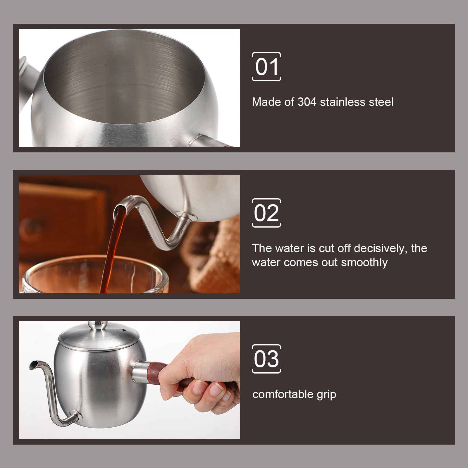 Coffee Pot Stainless Steel Wooden Long Mouth Kitchen Office Cafe Tea House Coffee Kettle Storage Heater
Coffee Pot Stainless Steel Wooden Long Mouth Kitchen Office Cafe Tea House Coffee Kettle Storage Heater