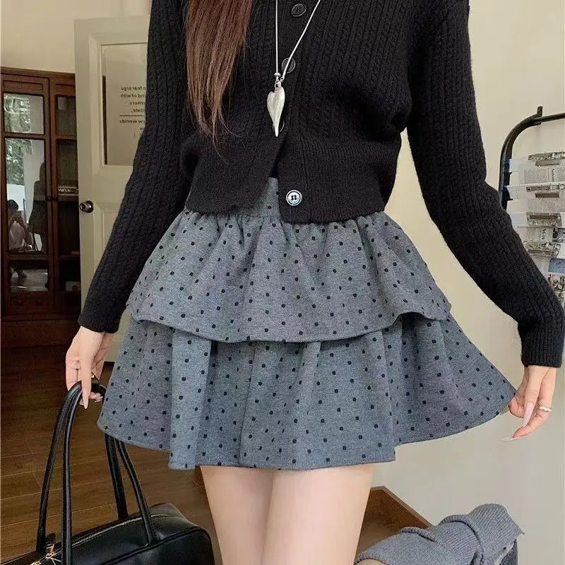 Deeptown Sweet Kawaii Mini Skirt Women Grey Korean Style Elegant Dot Short Skirts Coquette Fashion High Waist Cute Ruffle Skirt
Deeptown Sweet Kawaii Mini Skirt Women Grey Korean Style Elegant Dot Short Skirts Coquette Fashion High Waist Cute Ruffle Skirt