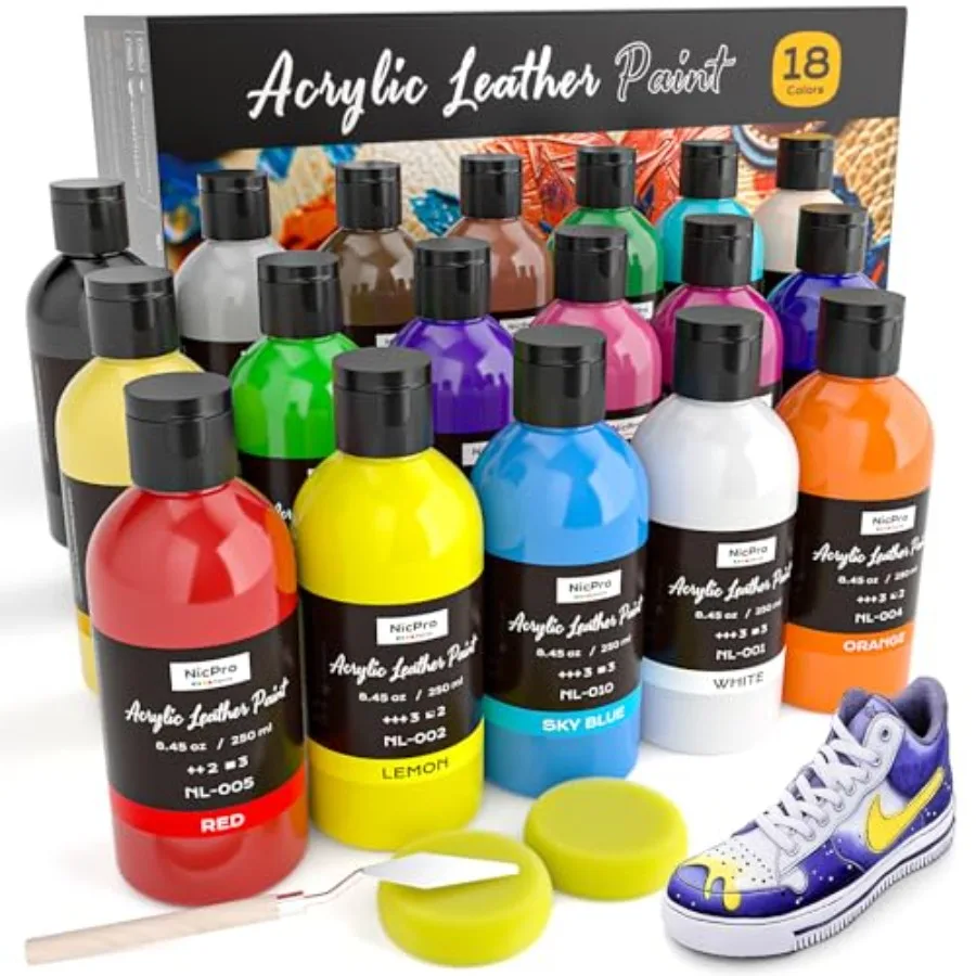 Acrylic Leather Paint 8.45 oz, 250 ml Leather Dye for Shoes, Sneakers, Bags, Furniture, Jackets, Car Seat, Wallets, Shoe Leathe
Acrylic Leather Paint 8.45 oz, 250 ml Leather Dye for Shoes, Sneakers, Bags, Furniture, Jackets, Car Seat, Wallets, Shoe Leathe