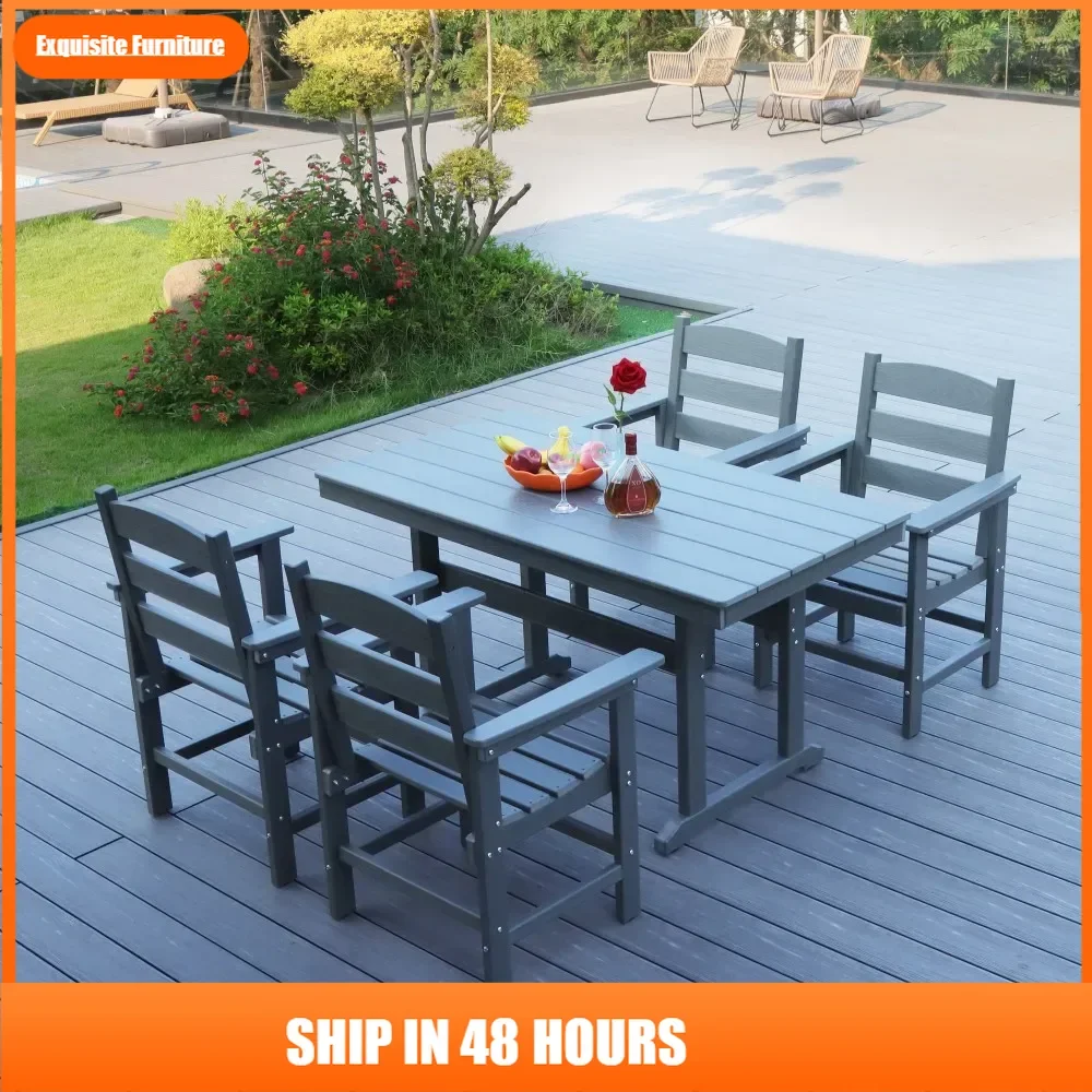 5 Piece HDPE Patio Outdoor Furniture Set for 4, Dining Table and Chairs,51'' Outdoor Dining Table , Outdoor Dining Set
5 Piece HDPE Patio Outdoor Furniture Set for 4, Dining Table and Chairs,51'' Outdoor Dining Table , Outdoor Dining Set