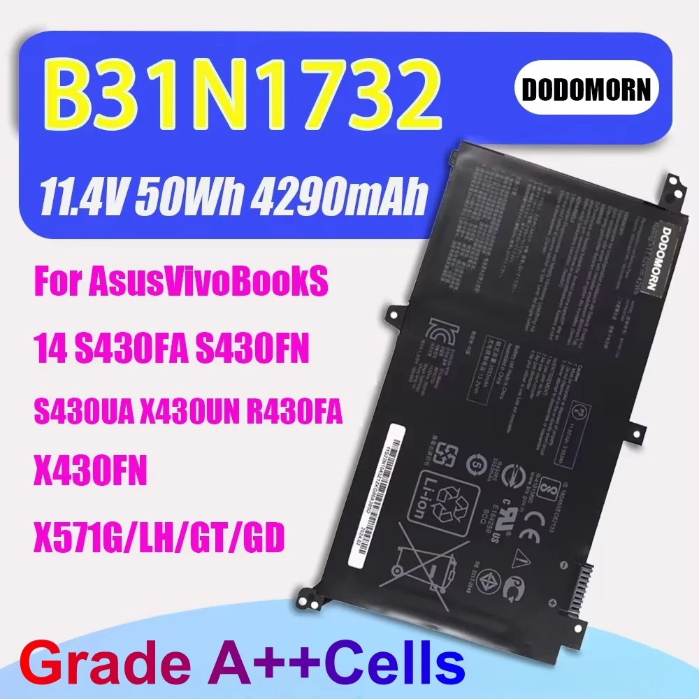 NEW B31N1732 Laptop Battery For ASUS X571GT X571GD X430FN X430FA X430UA VivoBook S14 S430FA S430FN S430UA S430UAN S430UA-EB015T
NEW B31N1732 Laptop Battery For ASUS X571GT X571GD X430FN X430FA X430UA VivoBook S14 S430FA S430FN S430UA S430UAN S430UA-EB015T
