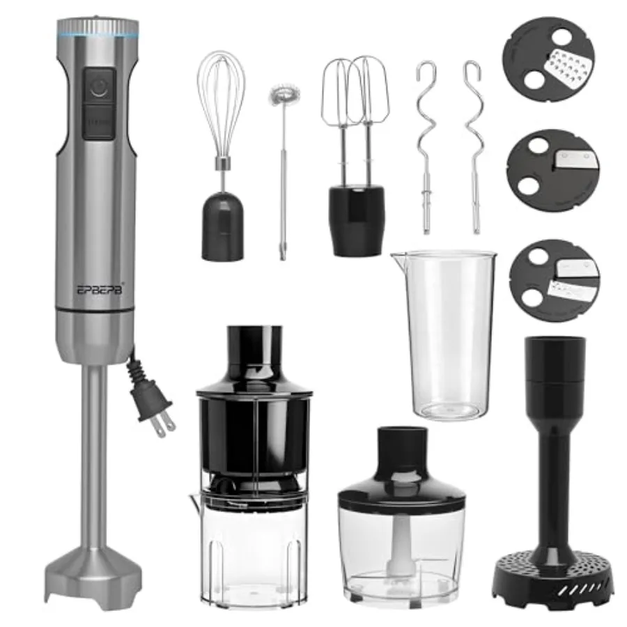 Handheld Immersion Blender Bundle, 1000W Powerful 12-in-1 Set for Smoothies, Orange Juicer, Minced meat, Milk frother, Egg Beat
Handheld Immersion Blender Bundle, 1000W Powerful 12-in-1 Set for Smoothies, Orange Juicer, Minced meat, Milk frother, Egg Beat