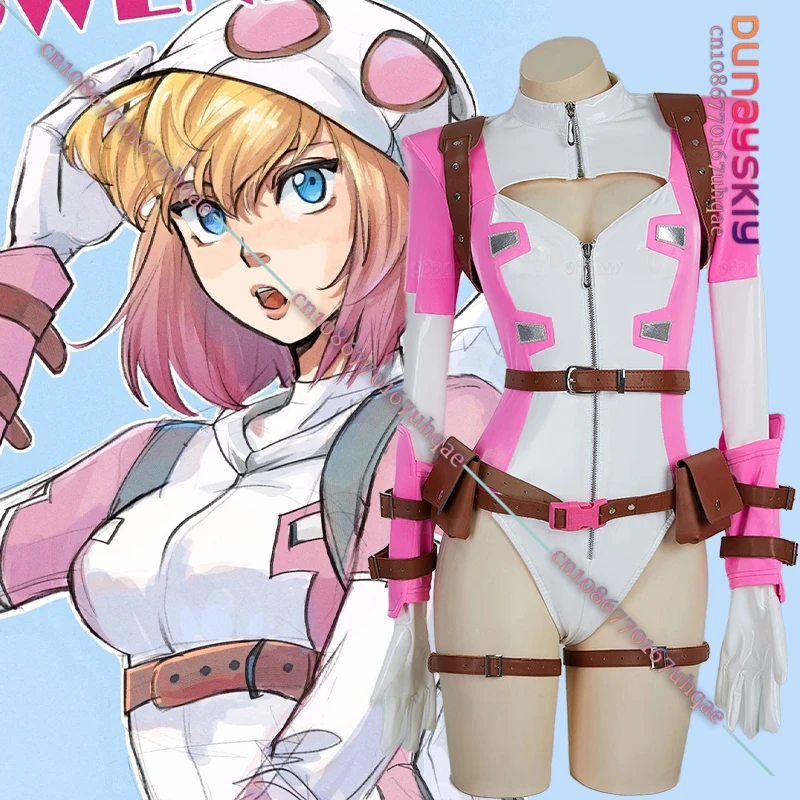 Heroine Cosplay Women's Lingerie Bodysuit Costume Pink LeatherJumpsuit Gwen Roleplay Outfit Anime Party Suit
Heroine Cosplay Women's Lingerie Bodysuit Costume Pink LeatherJumpsuit Gwen Roleplay Outfit Anime Party Suit
