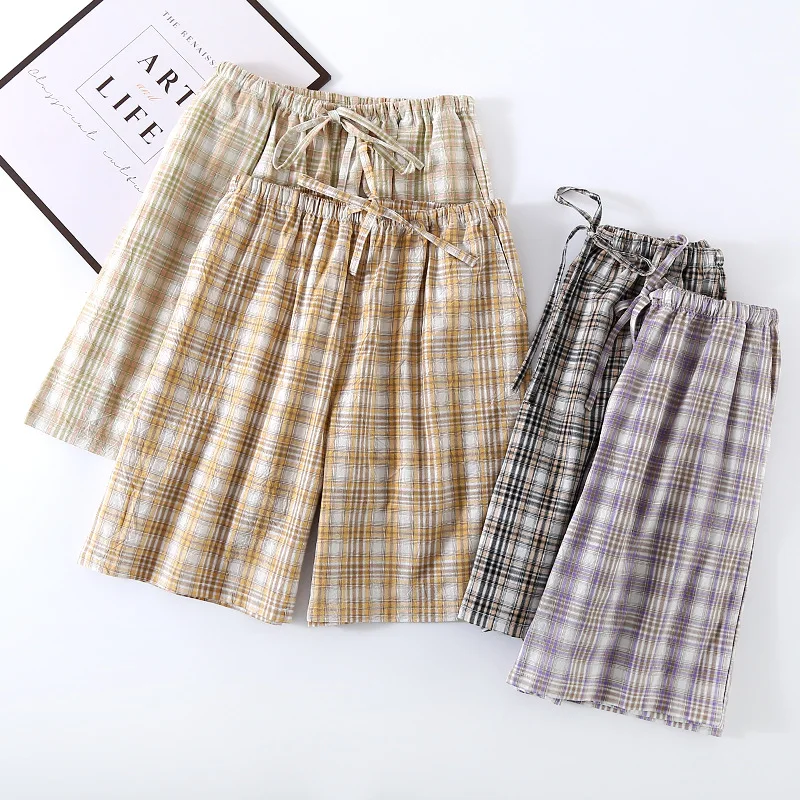 Plaid Print Drawstring Waist Sleeping Shorts Men Loose Comfortable Men Sleep Bottoms Summer Cotton Pyjamas Mens Sleepwear
Plaid Print Drawstring Waist Sleeping Shorts Men Loose Comfortable Men Sleep Bottoms Summer Cotton Pyjamas Mens Sleepwear
