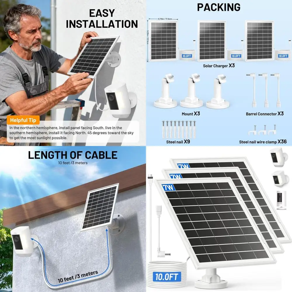 Wireless Security Cameras, Battery-Powered, Outdoor, 10T Waterproof Cable and USB-C Adapter Set
Wireless Security Cameras, Battery-Powered, Outdoor, 10T Waterproof Cable and USB-C Adapter Set