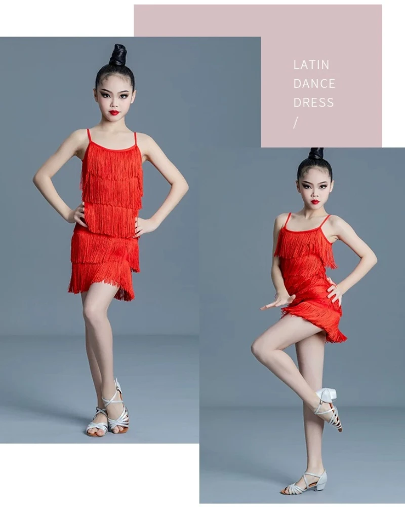 THEEPER Girls Latin Dance Dress Tiered Fringe Tassel Sleeveless Dance Costume Kids Latin Outfit with Built-in Safety Shorts
THEEPER Girls Latin Dance Dress Tiered Fringe Tassel Sleeveless Dance Costume Kids Latin Outfit with Built-in Safety Shorts
