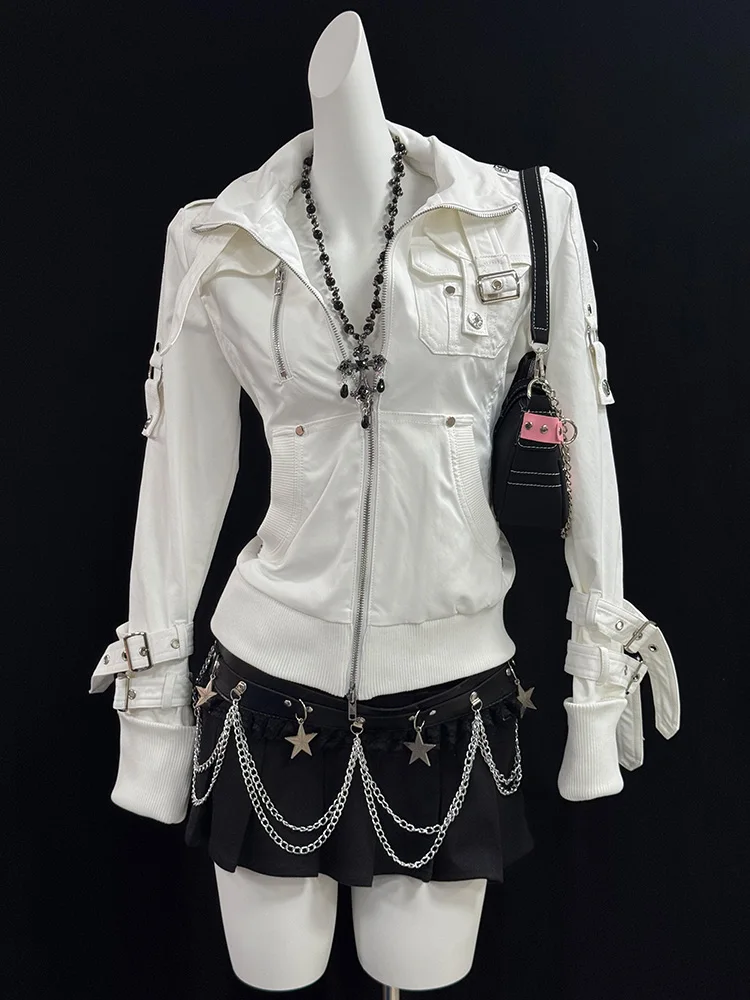 Original Retro American White Motorcycle Sle Long Sve Slim Fit Jaet Women's Autumn New Arrival Cotton Blend Coat
Original Retro American White Motorcycle Sle Long Sve Slim Fit Jaet Women's Autumn New Arrival Cotton Blend Coat