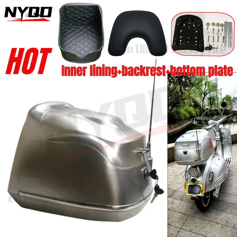 Retro Motorcycle Trunk scooter Tail Box Enlarged and Thickened Storage box with Cushion,Lining and base plate 오토바이 트렁크
Retro Motorcycle Trunk scooter Tail Box Enlarged and Thickened Storage box with Cushion,Lining and base plate 오토바이 트렁크