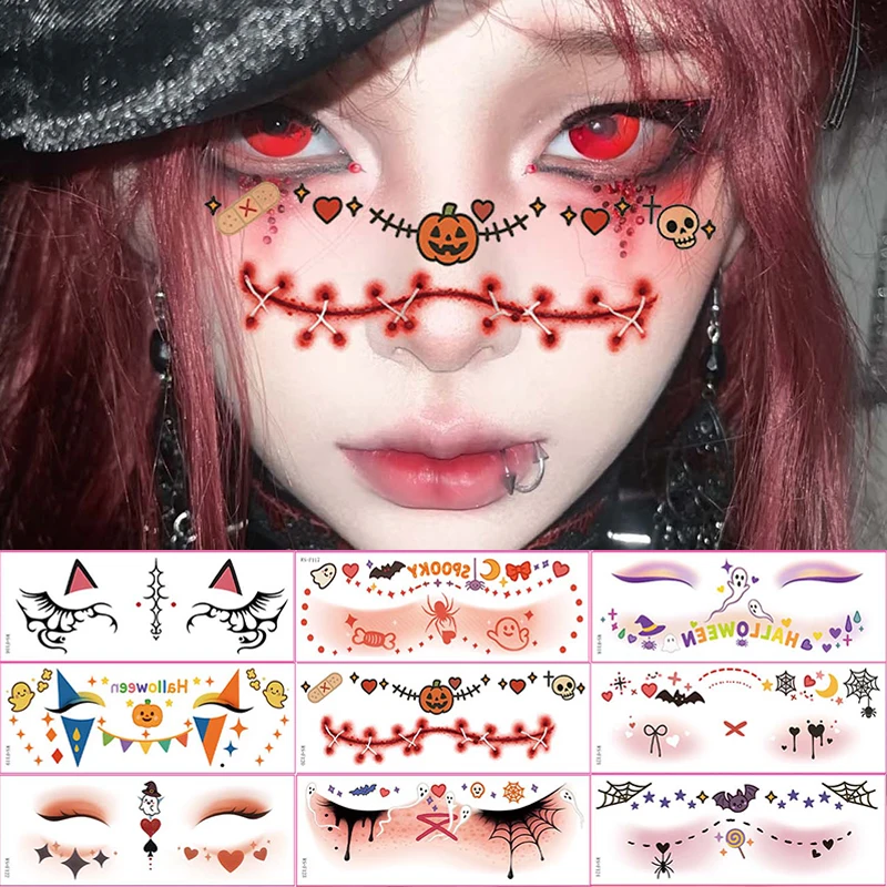 5/10PCS Halloween Facial Stickers Spooky Fun Designs Temporary Tattoo Stickers Waterproof Lasting DIY Decoration Sticker Random
5/10PCS Halloween Facial Stickers Spooky Fun Designs Temporary Tattoo Stickers Waterproof Lasting DIY Decoration Sticker Random