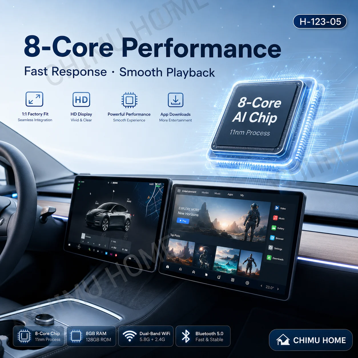 【CHIMU HOME】 Rear Seat Passenger Entertainment Display for Model 3/Y Android System HD Touch Screen Wireless CarPlay Multimedia
【CHIMU HOME】 Rear Seat Passenger Entertainment Display for Model 3/Y Android System HD Touch Screen Wireless CarPlay Multimedia