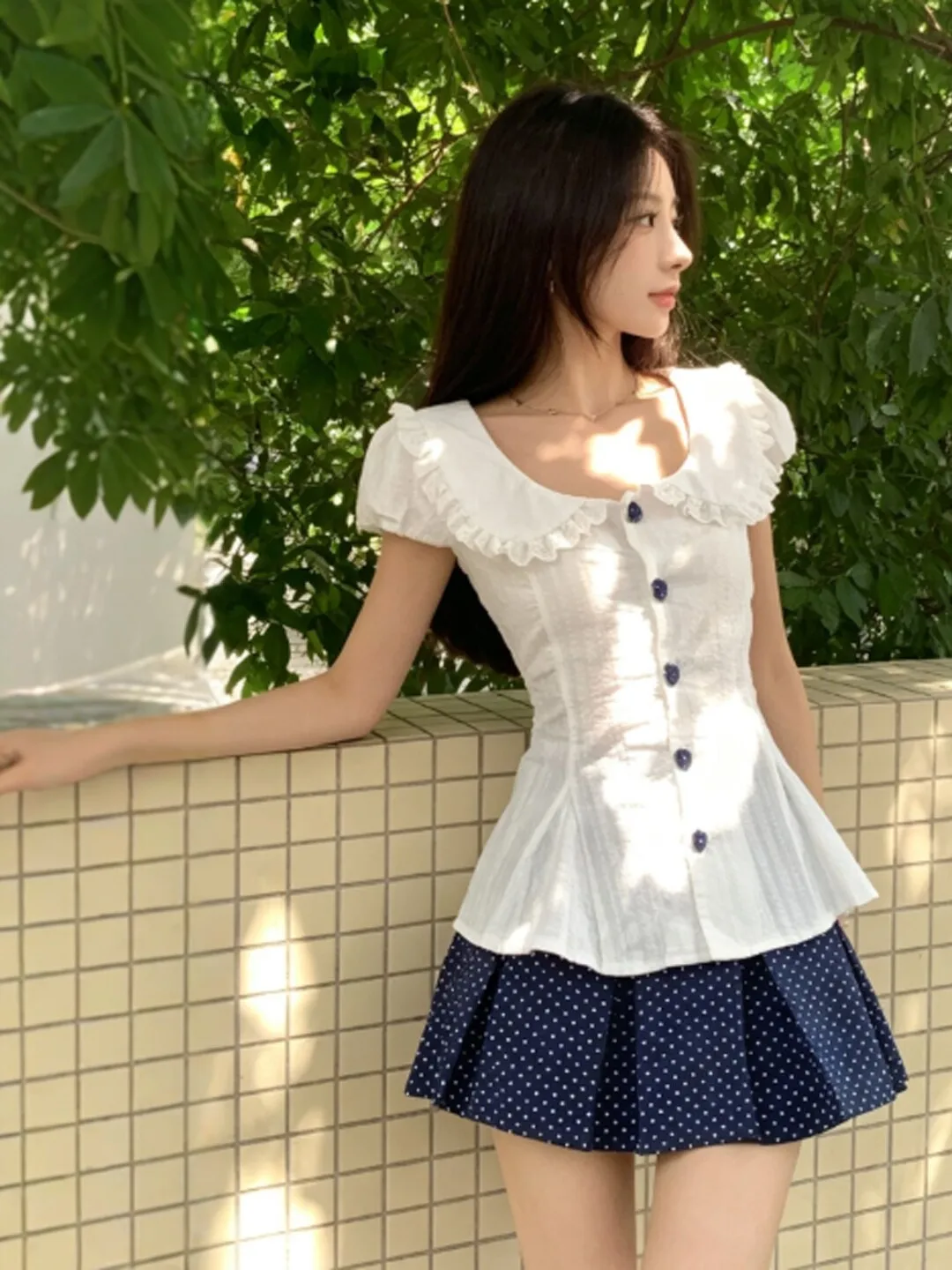 Fashionable Korean Style Shirt And Polka Dot Skirt Set Summer Collection Comfortable Breathable Cotton High Waist Short Skirt
Fashionable Korean Style Shirt And Polka Dot Skirt Set Summer Collection Comfortable Breathable Cotton High Waist Short Skirt